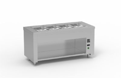 Meuble inox bain-marie sec sans rserve 3 GN 1/1-150 - 1200x700x850 mm