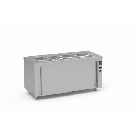 Meuble inox bain-marie sec avec rserve neutre 3 GN 1/1-150 - 1200x700x850 mm