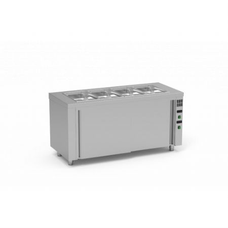 Meuble inox bain-marie sec avec rserve chaude 3 GN 1/1-150 - 1200x700x850 mm