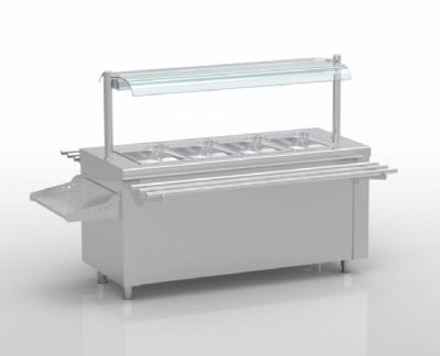 Ilt central self inox avec bain marie sec ventil 4 GN-200 - 1600x700x850 mm