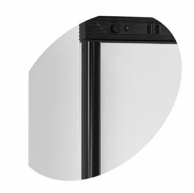 Armoire rfrigre  boissons blanche avec une porte pleine cadre noir 345 L - 595 x 640 x 1840 mm