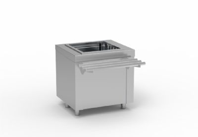 Meuble inox distributeur de 10 casiers de lavage - 800x700x850 mm