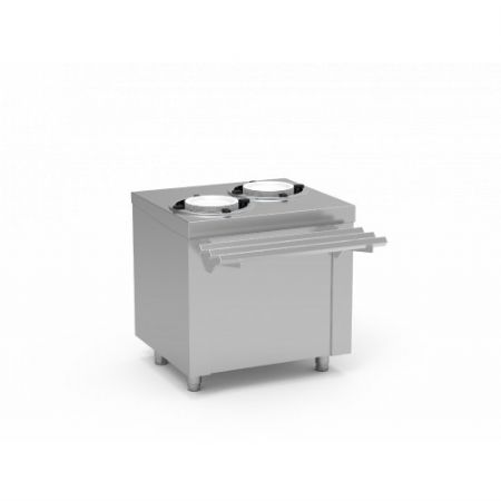 Meuble inox distributeur d'assiettes chaud - 90 pices - 800x700x850 mm