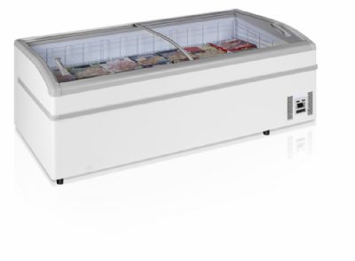 Rfrigrateur conglateur de supermarch blanc avec 2 couvercles coulissants incurvs 580 L - 2020 x 920 x 790 mm