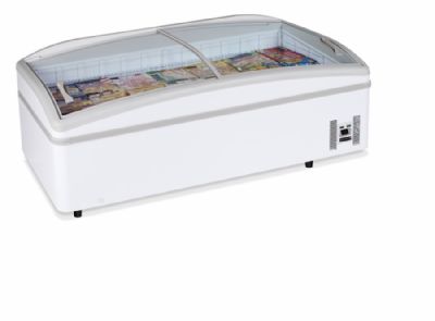 Rfrigrateur conglateur de supermarch blanc avec 2 couvercles coulissants incurvs 430 L - 1990 x 920 x 790 mm