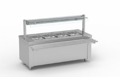 Meuble self enfant inox avec 4 cuve froide GN 1/1-200 sans rserve - 1600x700x720 mm