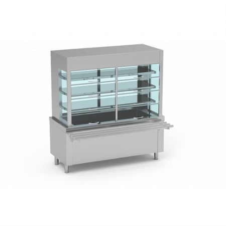 Meuble rfrigr self enfant inox base cuve froide avec vitrine 3 niveaux sans rserve - 1600x700x1725 mm