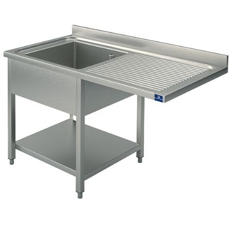 Plonge professionnelle sur pitement avec tagre infrieure place pour lave-vaisselle 1 bac  gauche 1200x600 mm