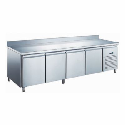 Table rfrigre inox positive avec vaporateur ventil - 4 portes - 449 litres - Avec dosseret - SN4201X