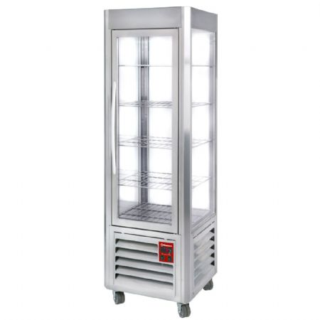 Vitrine panoramique, 5 grilles, 360 LT, Inox. 600x630x1850 mm