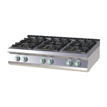 Cuisinire de restauration professionnelle  gaz  poser 6 feux