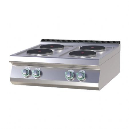 Cuisinire de restauration lectrique professionnellele  poser 4 feux ronds 2,6kW chacun