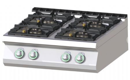 Cuisinire de restauration professionnelle 4 feux  gaz   poser