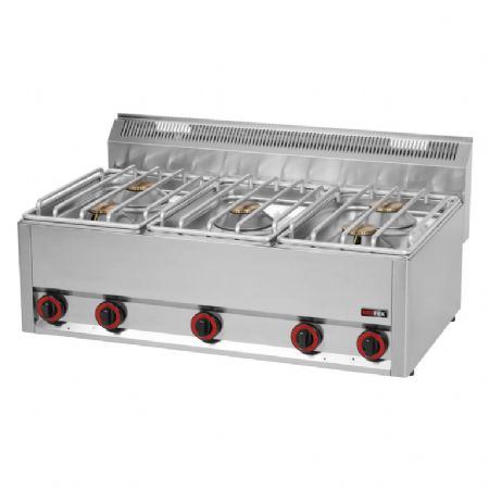 Cuisinire de restauration  gaz 5 feux 22,5 kW  poser