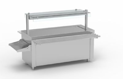 Ilt central self inox avec plaque froide 4 GN 1/1 - 1600x700x850 mm