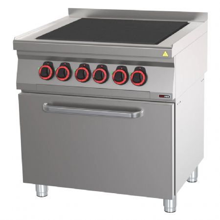 Cuisinire de restauration lectrique avec 4 coup de feu sur four GN 2/1