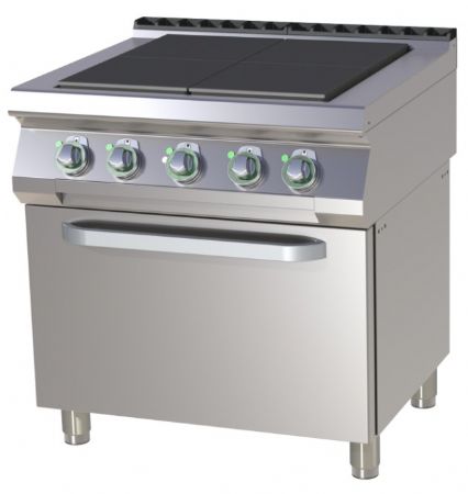 Cuisinire de restauration professionnelle lectrique 4 feux 2,5kW chacun sur  four  air GN1/1