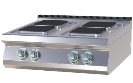 Cuisinire de restauration lectrique pro  poser 4 feux carrs 2,6kW chacun