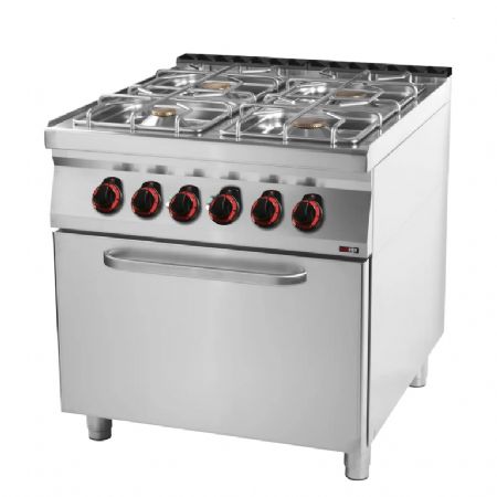 Cuisinire combine 4 feux 2x8kW + 5kW + 3,5kW sur four  air lectrique GN 1/1