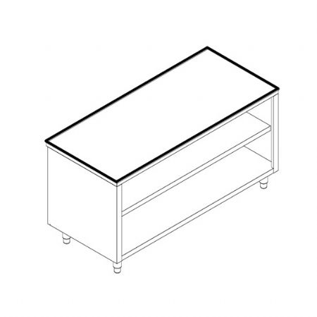 Table de travail avec armoire neutre ouverte sans dosseret 1000x500 mm