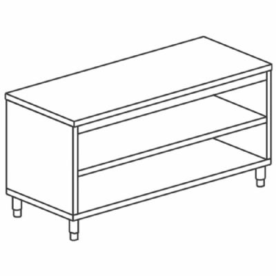 Table armoire neutre ouverte sans rebord avec plateau inox 1800x800 mm Table armoire neutre ouverte sans rebord avec plateau inox 1800x800 mm