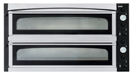 Four  pizza lectrique professionnel large inox 2 chambres 9 pizzas de 35 cm