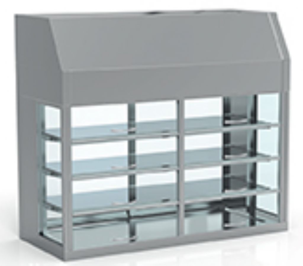 Vitrine rfrigre inox avec fond  poser sur meuble - 1525x655x1350 mm