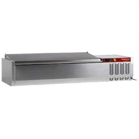 Saladette  poser rfrigre 5x GN 1/4 - 150 mm, avec couvercle inox 1200x340x260/580 mm