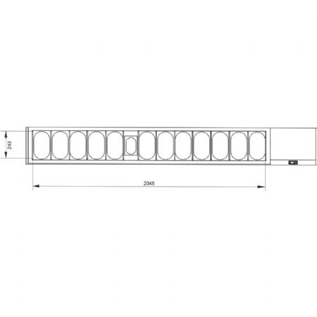 Saladette  poser rfrigre GN 12x1/4, 1x1/9, avec vitre droite 2560x324x387/401 mm