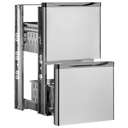 Kit bloc tiroirs, acier inox, (1/2 + 1/2) x TAV 570x570x570 mm