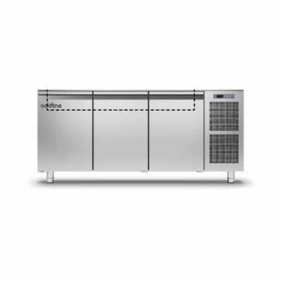 Saladette GN1/1 positive avec plan de travail adoss - Groupe log - 3 portes - 440 litres - TA171MD-2