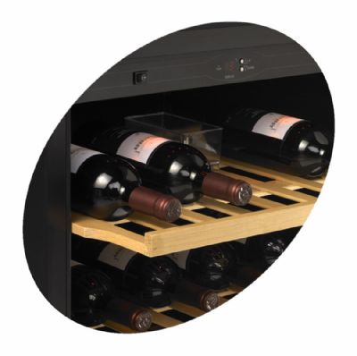 Cave  vin professionnelle avec une porte vitre et 4 tagres en bois - 45 bouteilles