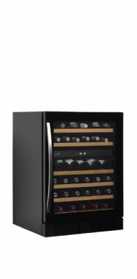 Cave  vin professionnelle noire bi-temprature avec une porte vitre - 46 bouteilles