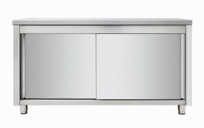Meuble bas inox avec portes coulissantes - 2000x700x850mm Meuble bas inox avec portes coulissantes - 2000x700x850mm