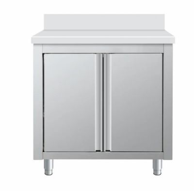 Meuble bas en inox 2 portes battantes avec dosseret - 800x700x850+100mm Meuble bas en inox 2 portes battantes avec dosseret - 800x700x850+100mm