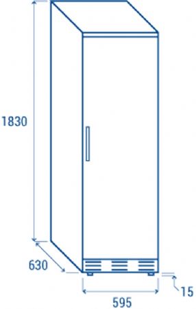 Armoire positive +1 / +12 1 porte ABS blanc 350L - 595x630x1830 mm