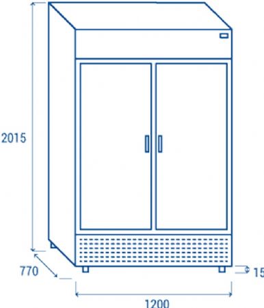 Armoire  boissons positive +1 / +10  1200 L 2 portes vitre couleur noir - 1200x770x2030 mm