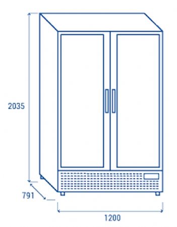 Armoire rfrigre pour boissons blanc 2 portes vitres LED 1200L - 1200x791x2035 mm