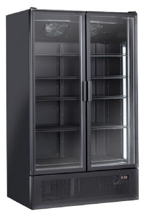 Armoire rfrigre pour boissons noir 2 portes vitres LED 1200L - 1200x791x2035 mm