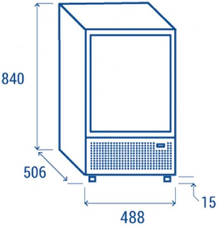 Armoire rfrigre positive +1  +10 professionnel porte vitre noire 88 L - 488x506x840 mm