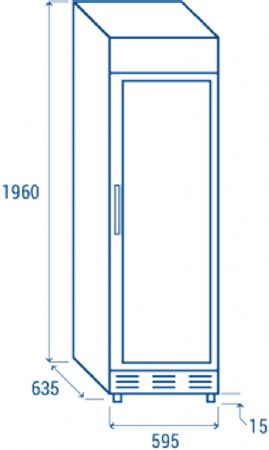 Armoire positive +1C  +12C  blanche pour boissons 1 porte vitre panneau publicitaire et poigne incurve 350L - 595x635x1960 mm