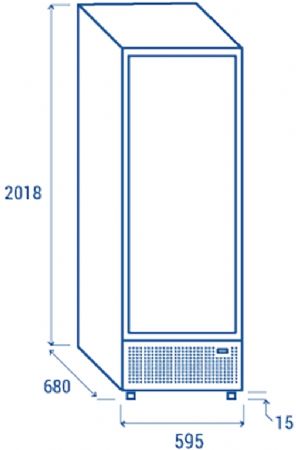 Armoire rfrigre positive +1  +10 professionnel porte vitre blanc 441 L - 595x680x2018 mm