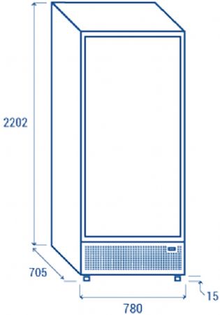 Armoire rfrigre positive +1  +10 professionnel porte vitre noire 735 L - 780x705x2202 mm