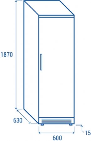 Armoire ngative -22 / -12 1 porte ABS blanc 300L - 600x630x1870 mm