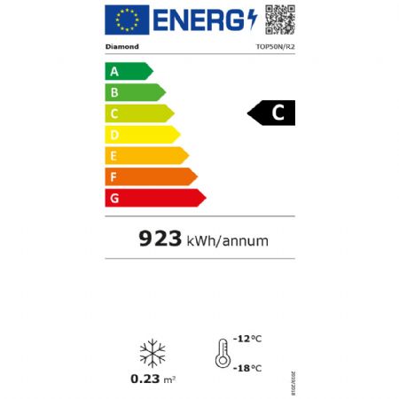 Vitrine rfrigre de comptoir T ngative, 50 litres, sans caisson lumineux 570x530x520 mm