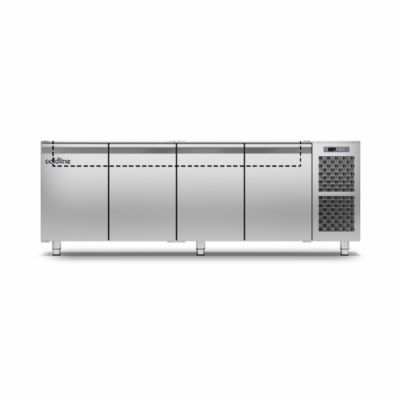 Saladette GN1/1 positive avec plan de travail standard - Groupe log - 4 portes - 599 litres - TP211MD-2