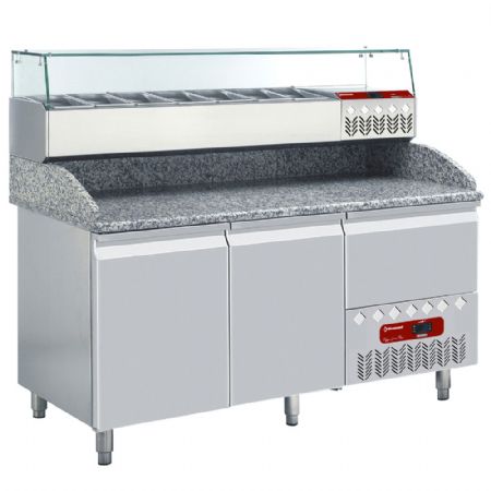 Ensemble table frigo & Saladette rfrigre  1610x720(800)x856/950(1485) mm