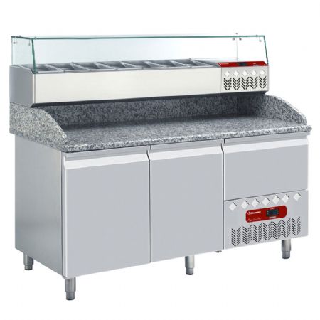 Ensemble table frigo & Saladette rfrigre  1610x720(800)x856/950(1485) mm