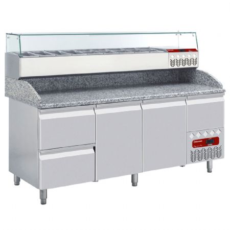 Ensemble table frigo & Saladette rfrigre  2020x720(800)x856/950(1485) mm