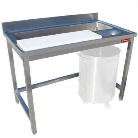 Table prparation et lavage lgumes, murale 1200x700x880/900(+85) mm